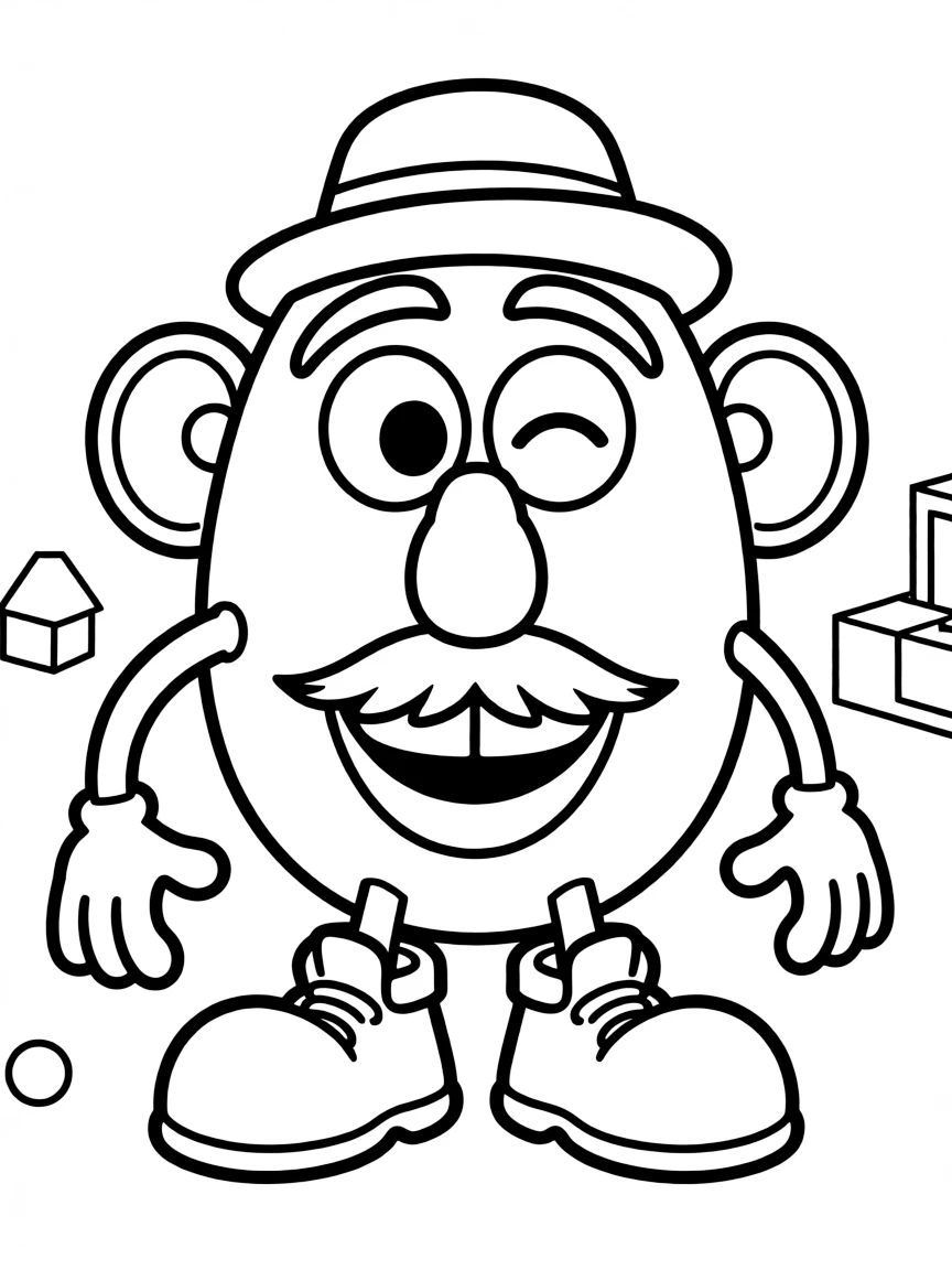 (Toy Story characters) Mr. Potato Head winking.