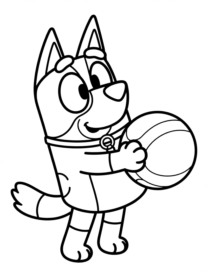 (Bluey TV show) Bluey playing with a ball.