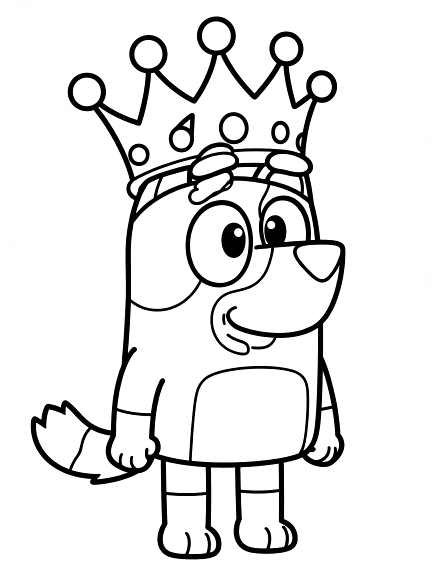 (Bluey TV show) Bluey wearing a crown.
