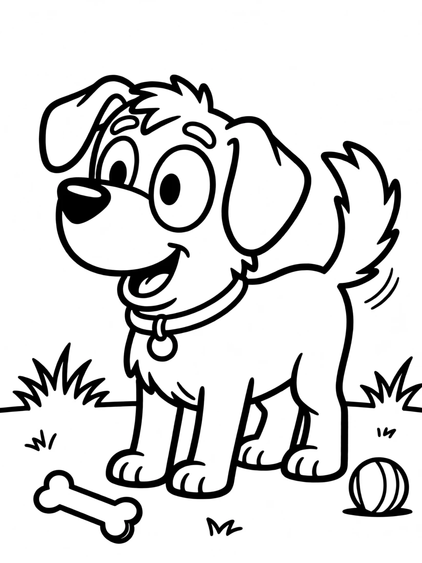 (Bluey TV show) Socks wagging her tail.