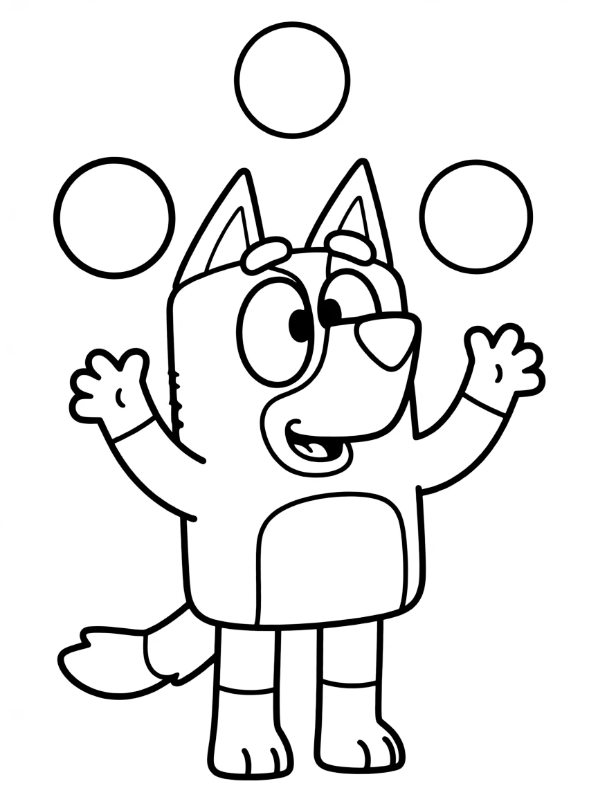(Bluey TV show) Bandit juggling.