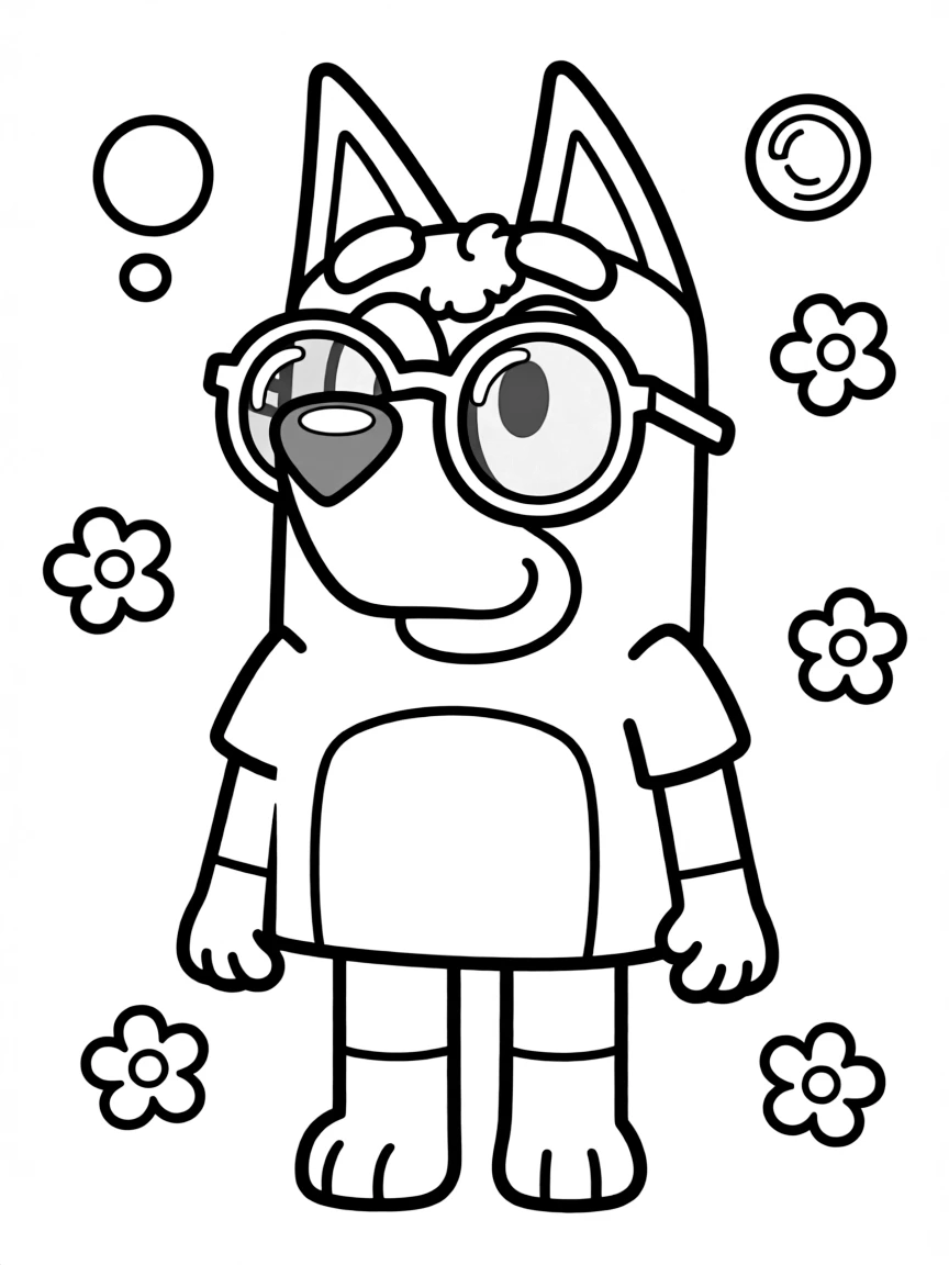 (Bluey TV show) Chilli wearing sunglasses.