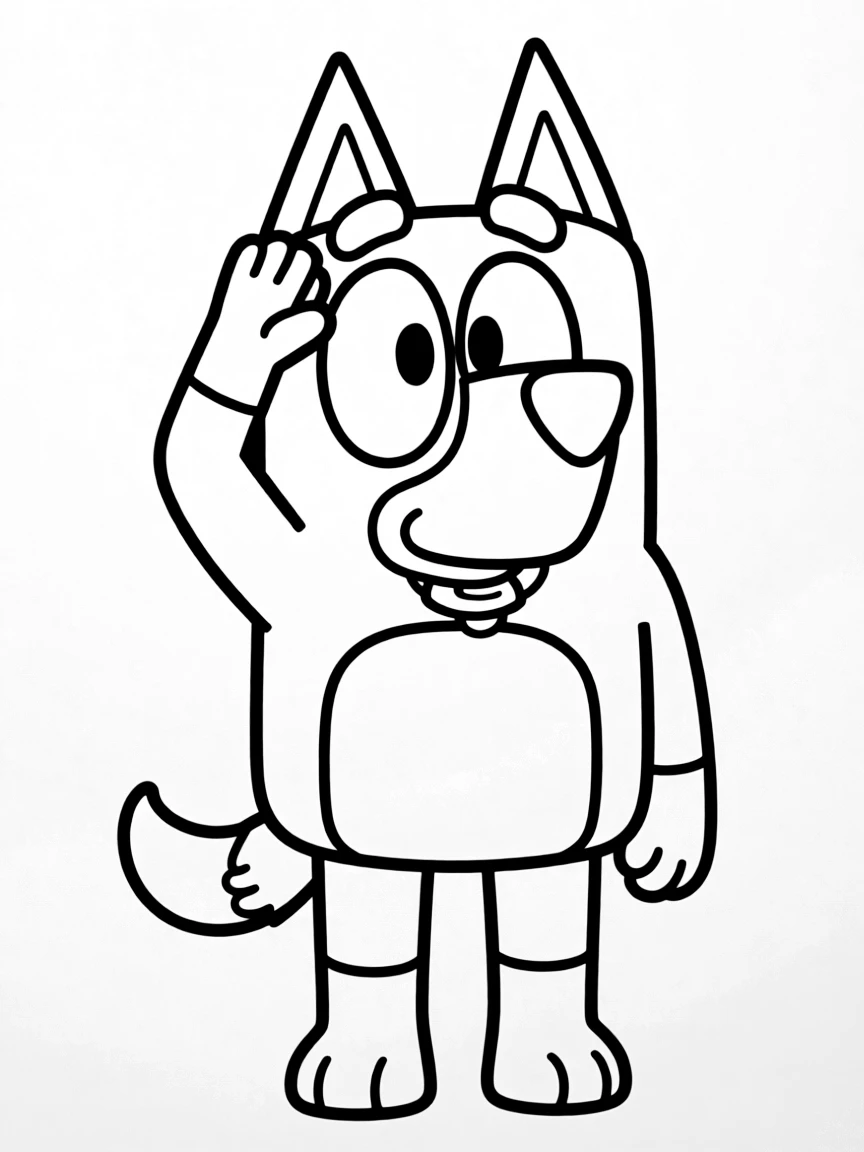 (Bluey TV show) Rusty giving a salute.