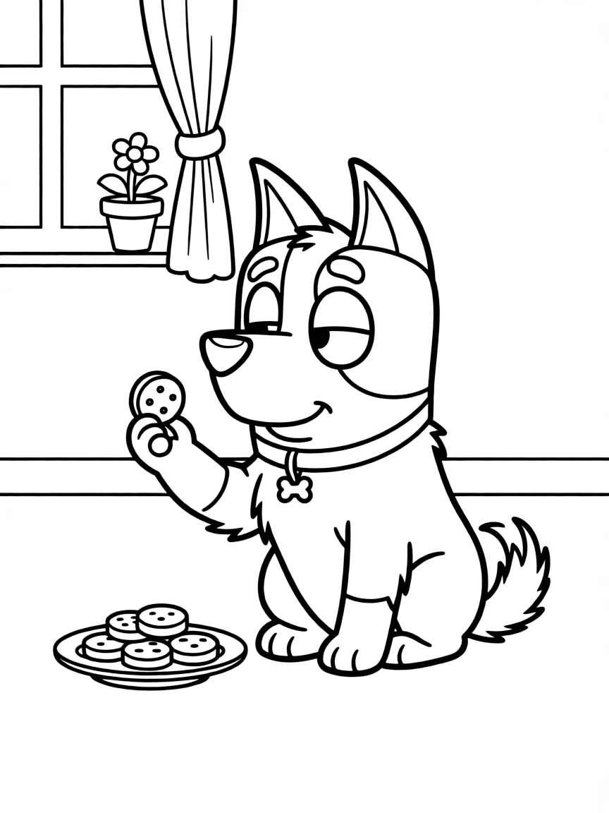 (Bluey TV show) Muffin trying to share.