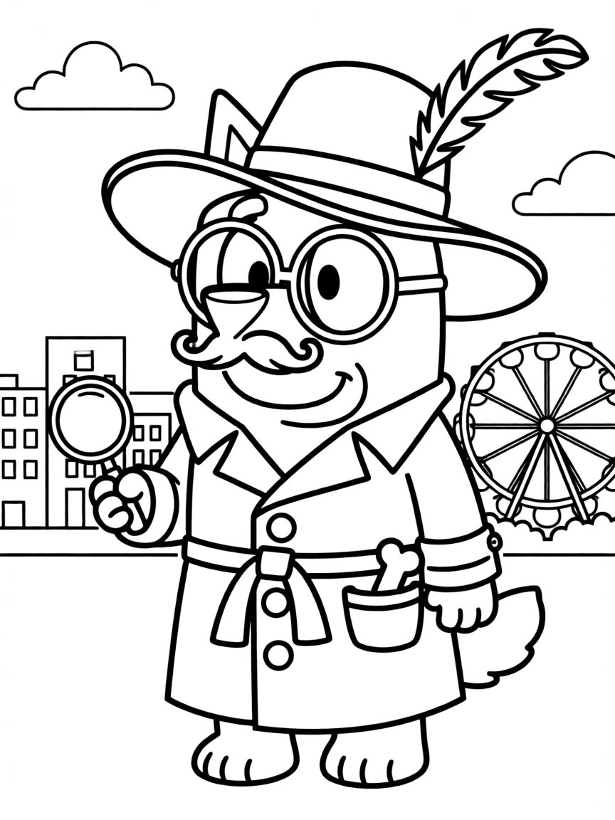 (Bluey TV show) Bandit in a funny disguise.