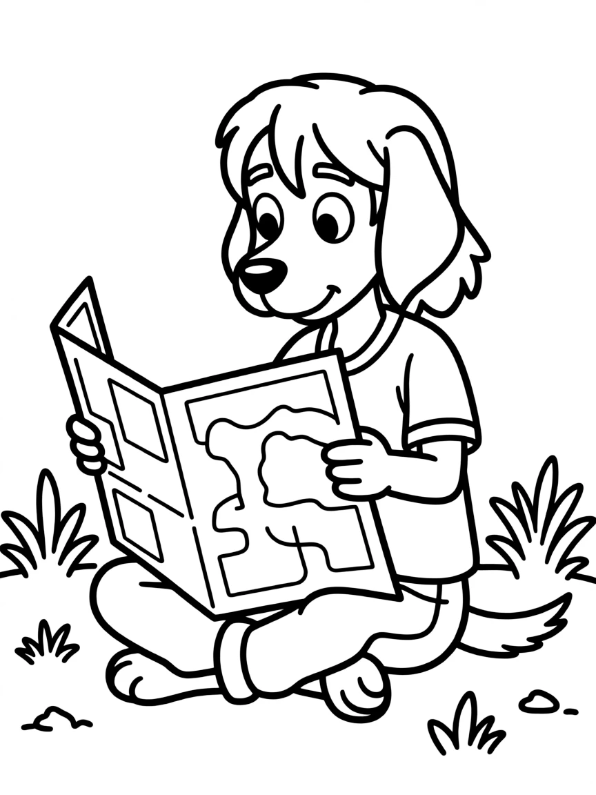 (Bluey TV show) Chilli reading a map.