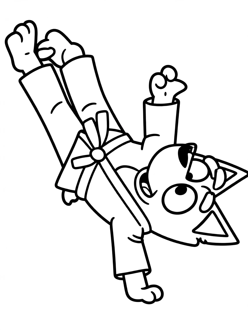 (Bluey TV show) Judo doing a cartwheel.
