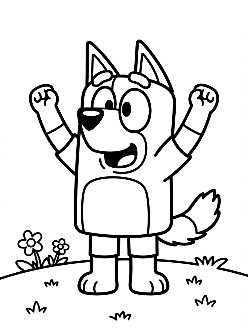 (Bluey TV show) Pat (Lucky's Dad) cheering.