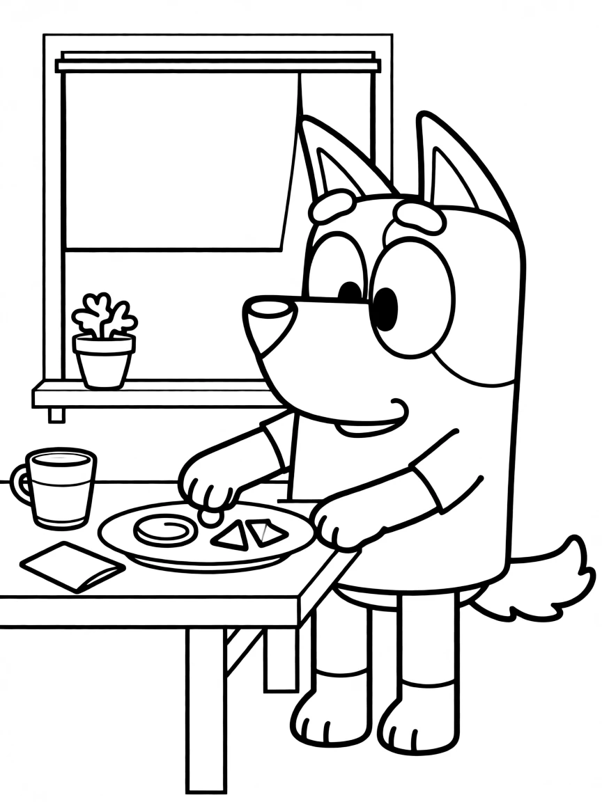(Bluey TV show) Bingo trying a new food.