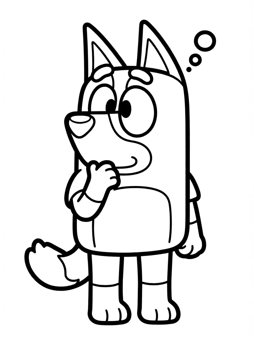 (Bluey TV show) Coco thinking.