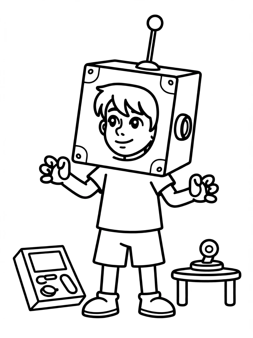 (Bluey TV show) Winton pretending to be a robot.