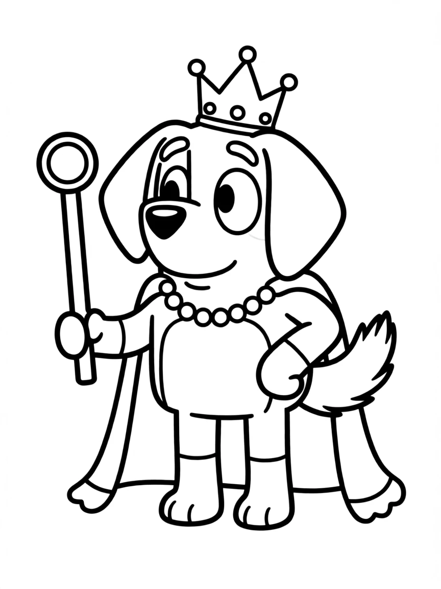 (Bluey TV show) Muffin being a queen.