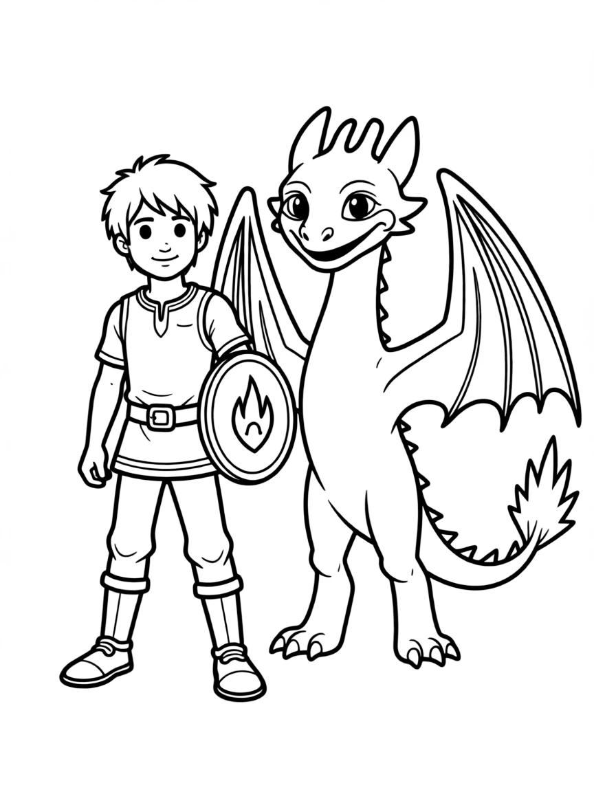 (characters in "How to Train Your Dragon") Snotlout with Hookfang.