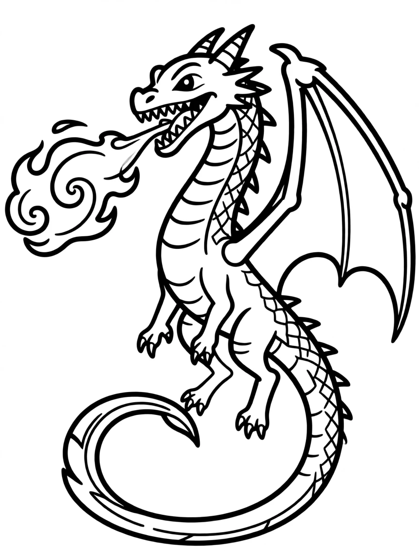 (characters in "How to Train Your Dragon") Hookfang breathing fire.