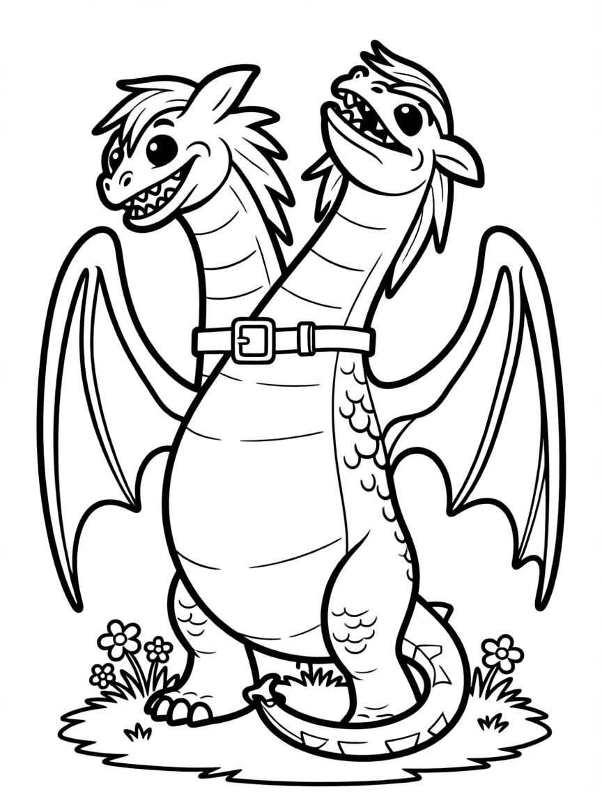 (characters in "How to Train Your Dragon") Barf and Belch's two heads.