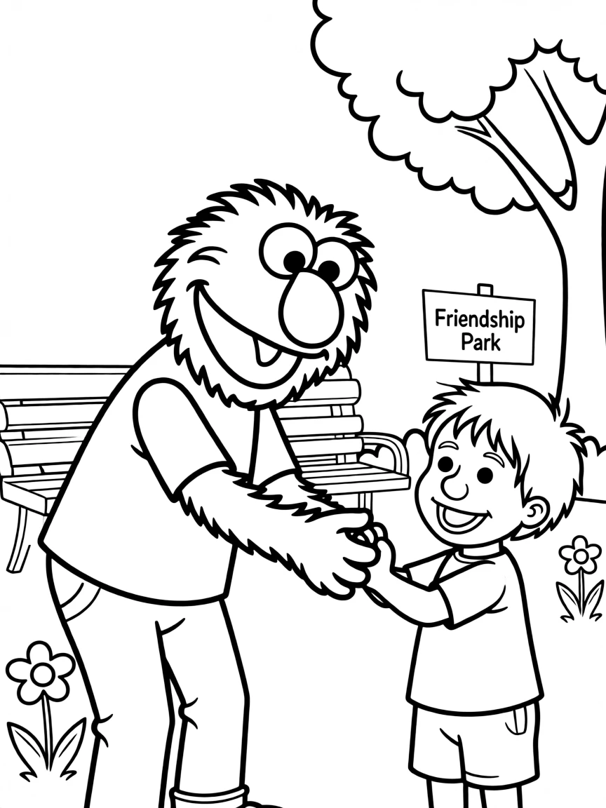 (Sesame Street) Grover helping a friend.