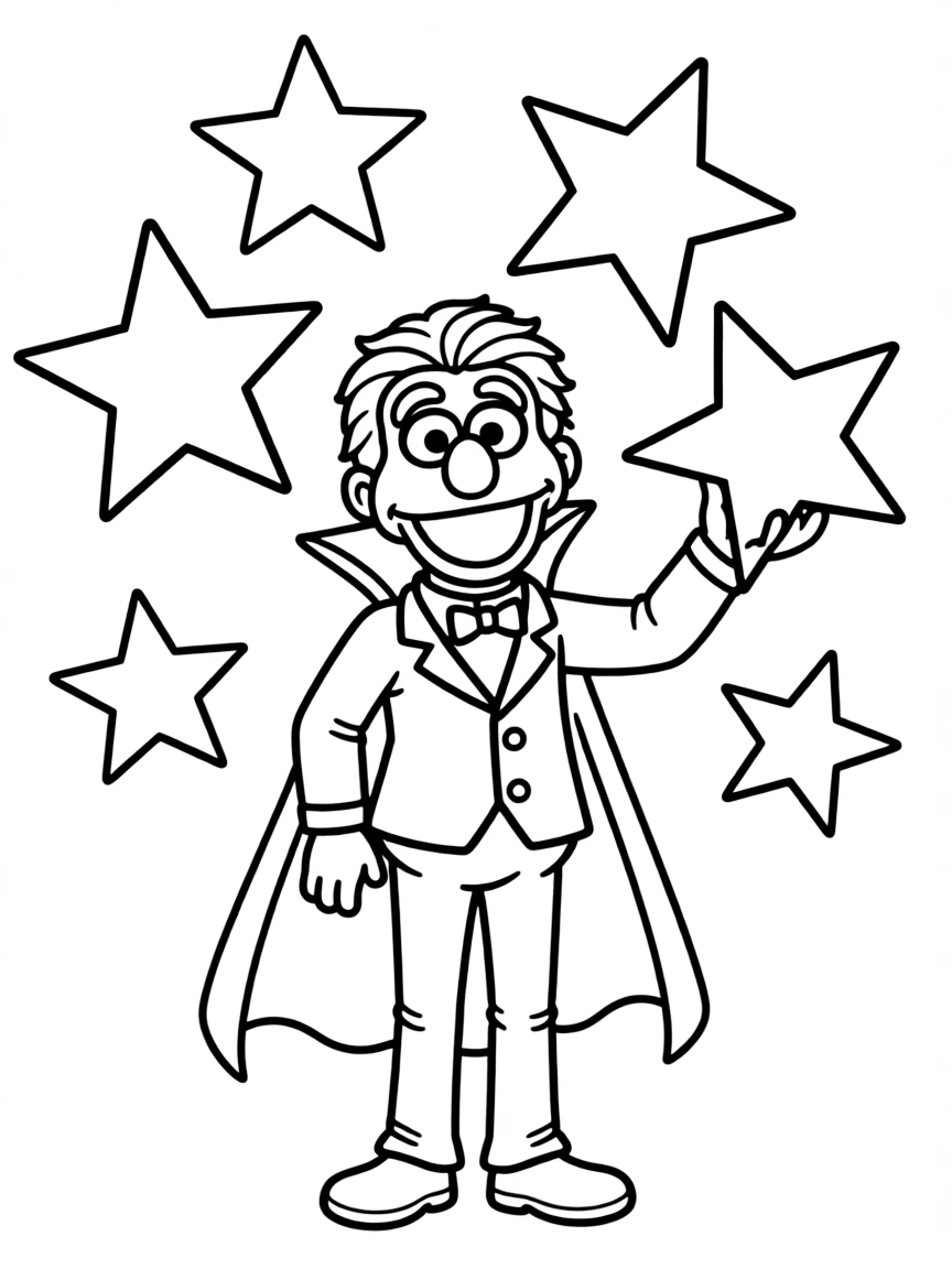 (Sesame Street) The Count counting stars.