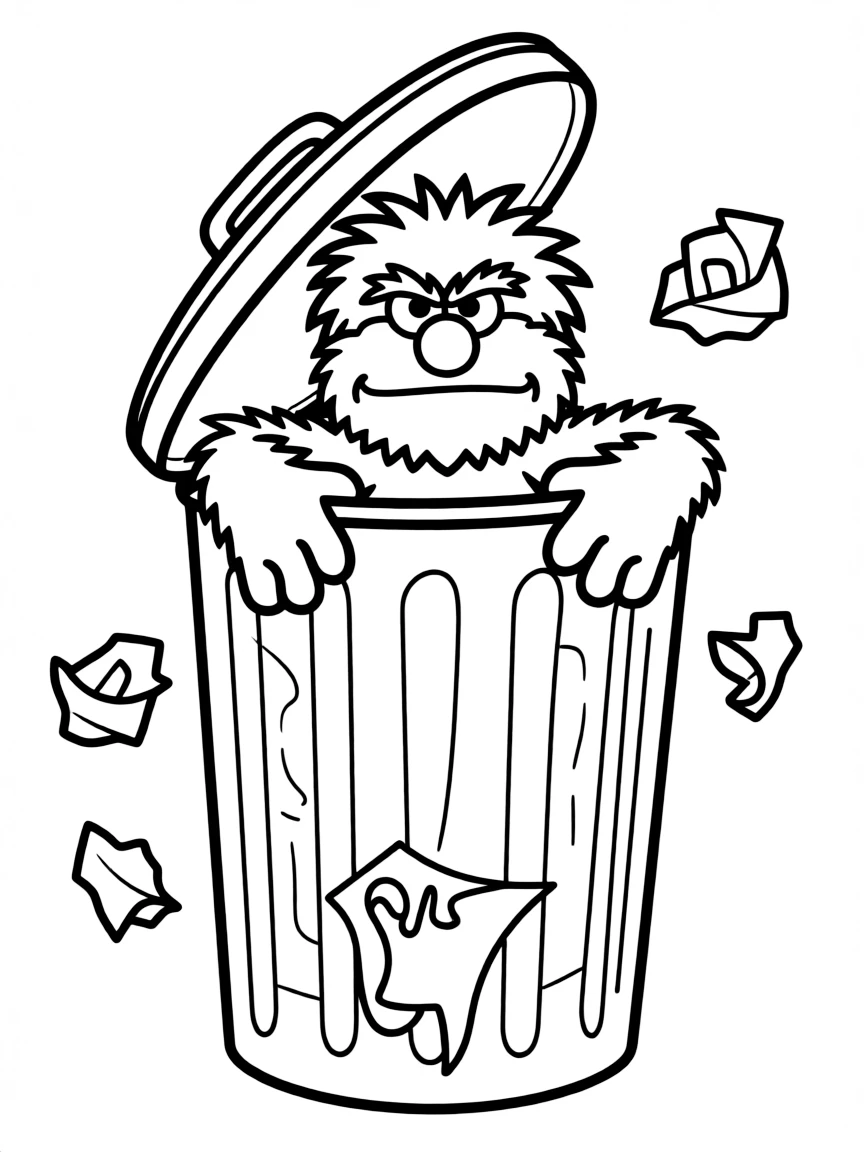 (Sesame Street) Oscar the Grouch grumpy.