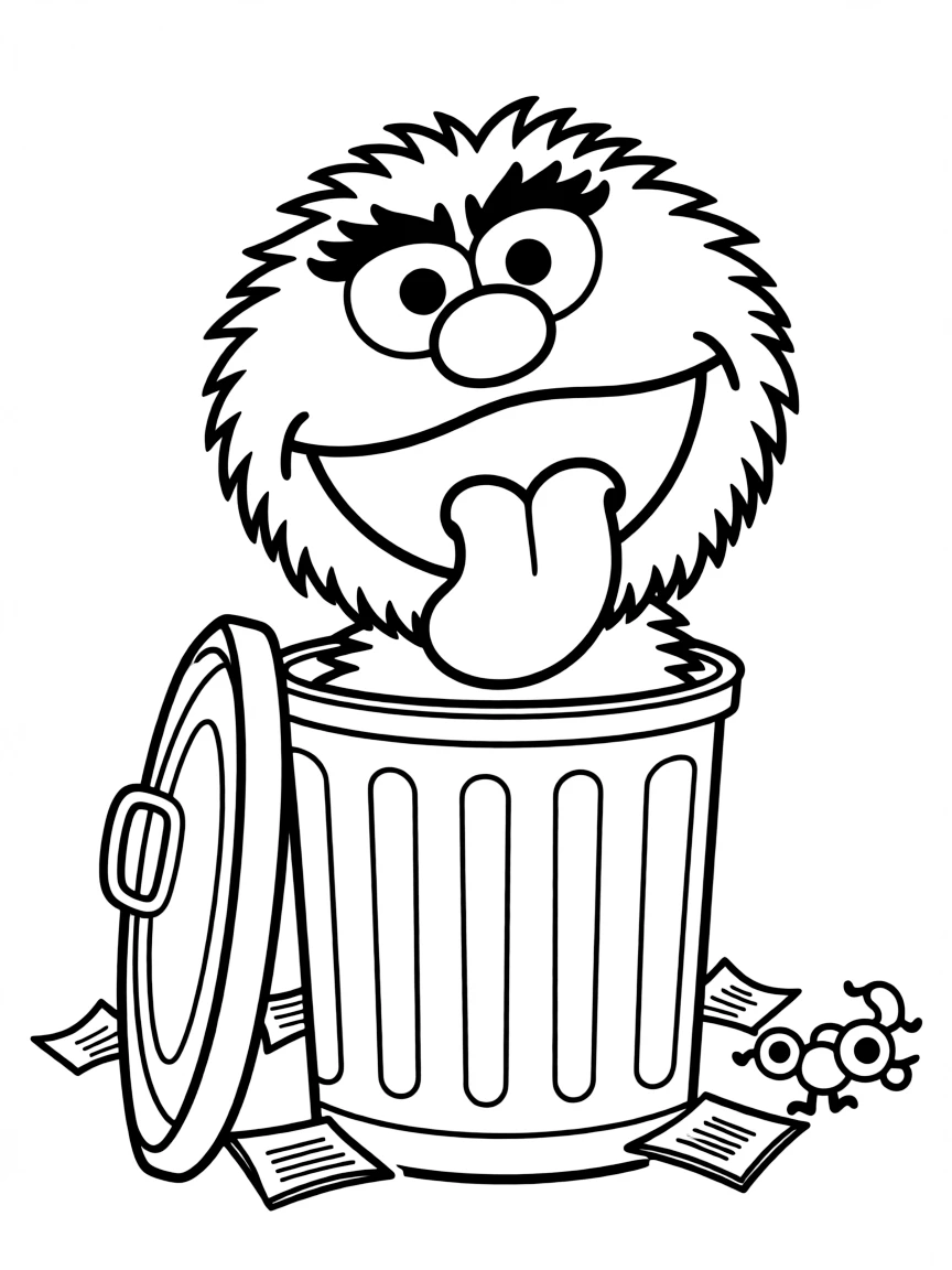 (Sesame Street) Oscar the Grouch being silly.