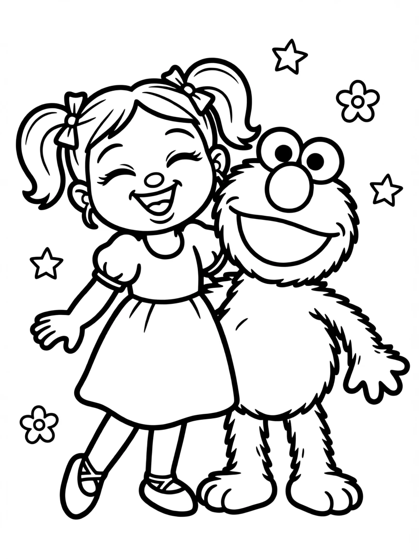 (Sesame Street) Abby Cadabby and Elmo laughing together.