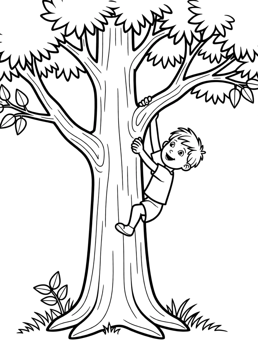 (The Wild Robot, movie) Fink climbing a tree.