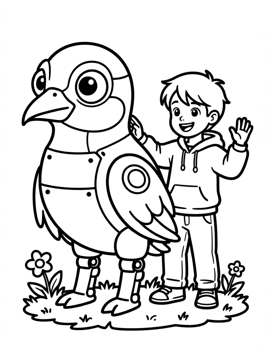(The Wild Robot, movie) Sneak trying to trick an animal.