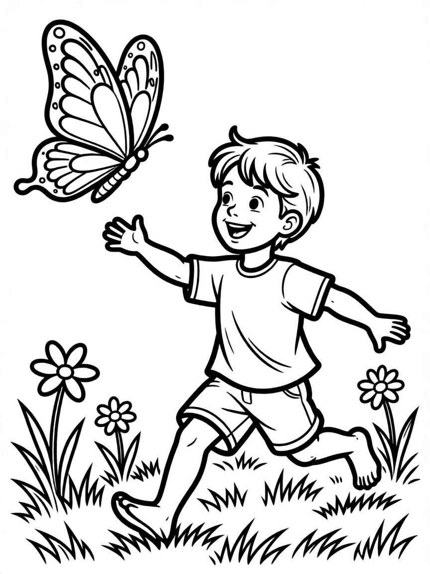 (The Wild Robot, movie) Brightbill chasing a butterfly.