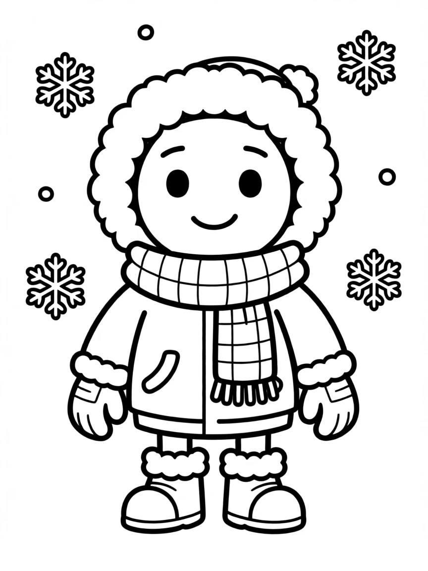 (The Wild Robot, movie) Brightbill bundled up for winter.