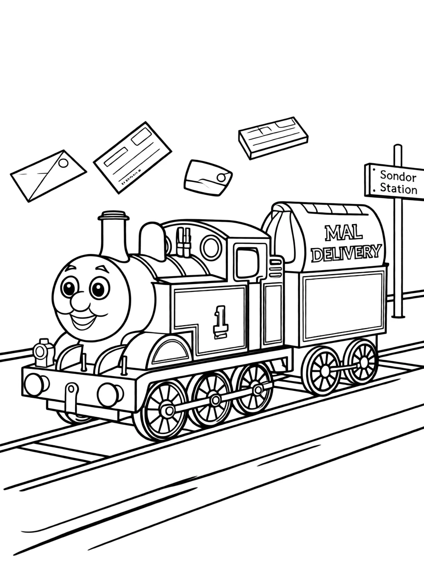 (Thomas & Friends TV show) Percy delivering the mail.