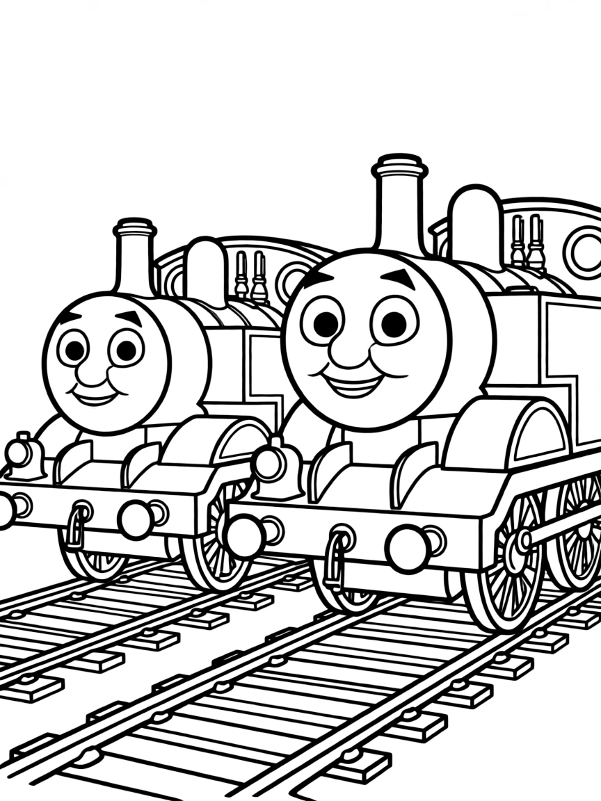 (Thomas & Friends TV show) Donald and Douglas side-by-side.