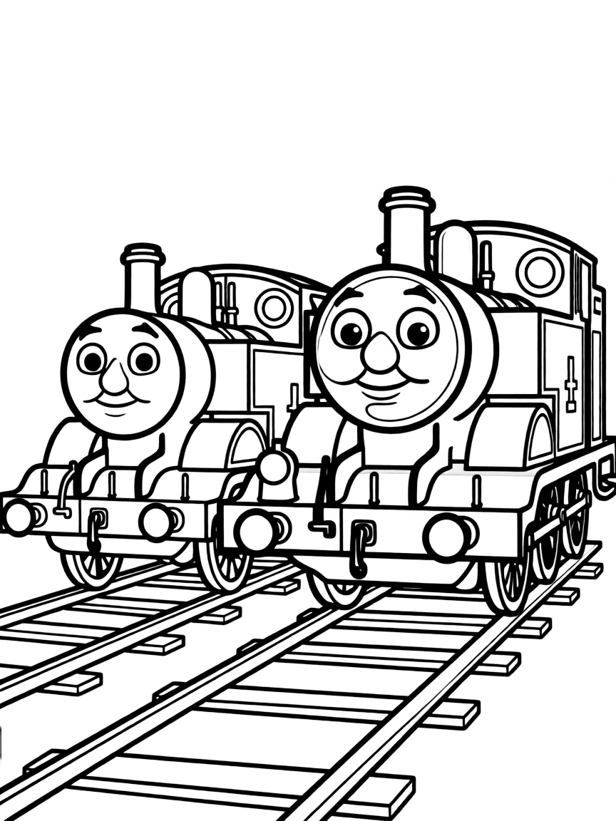 (Thomas & Friends TV show) Rosie and Thomas side-by-side.