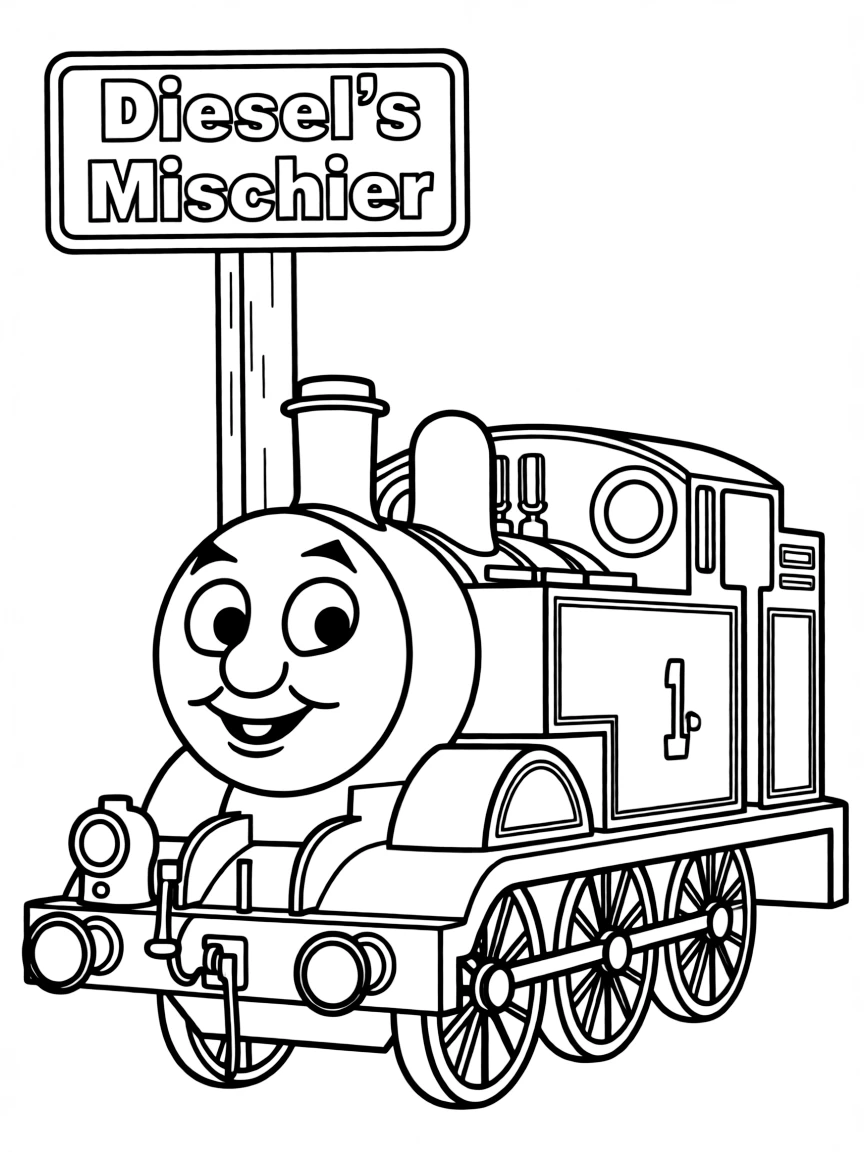 (Thomas & Friends TV show) Diesel looking a bit mischievous.
