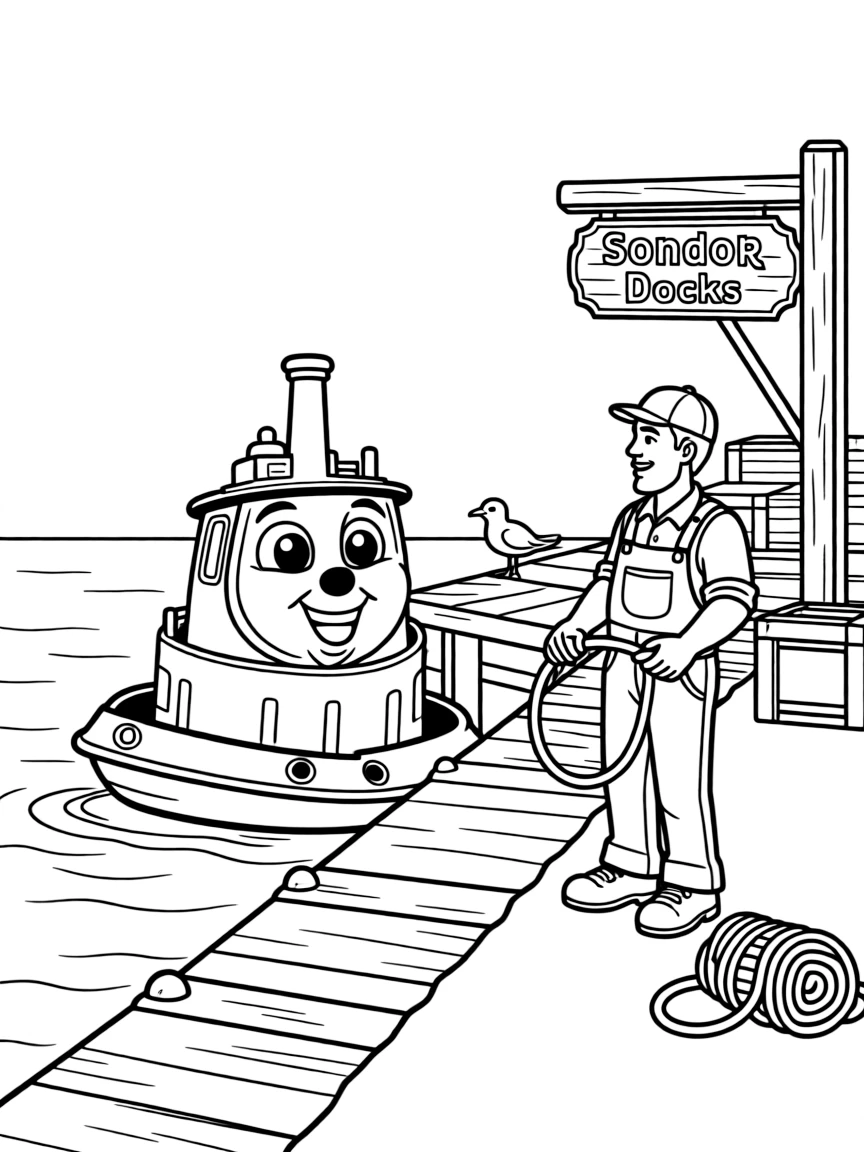 (Thomas & Friends TV show) Salty telling a story by the docks.