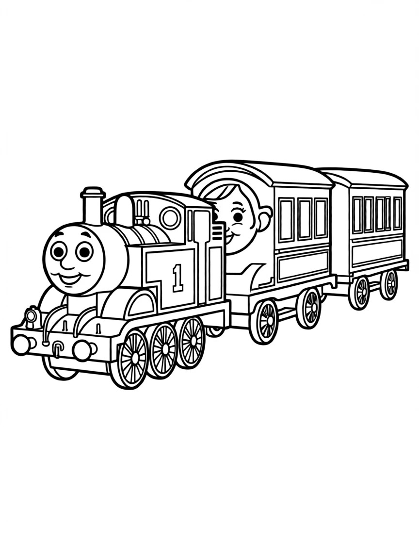 (Thomas & Friends TV show) Annie and Clarabel with Thomas.
