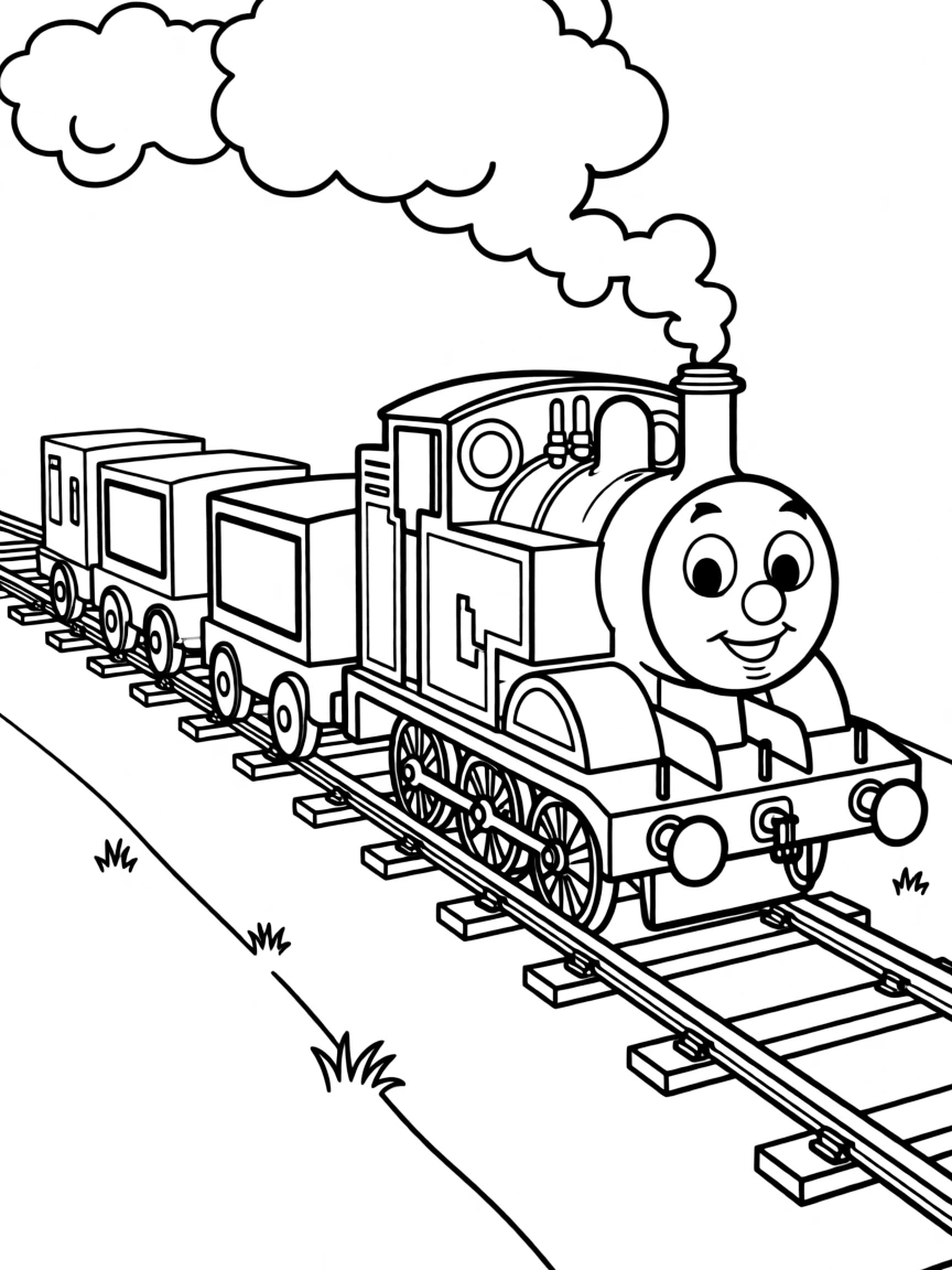 (Thomas & Friends TV show) Duck shunting trucks.