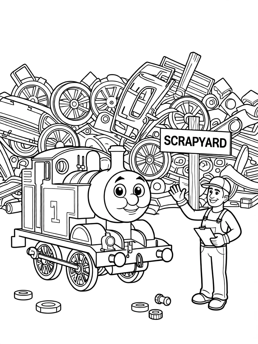 (Thomas & Friends TV show) Oliver at the scrapyard.