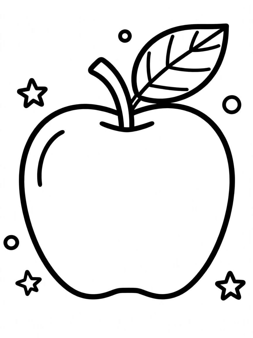 A simplified drawing of a Big Apple for coloring.