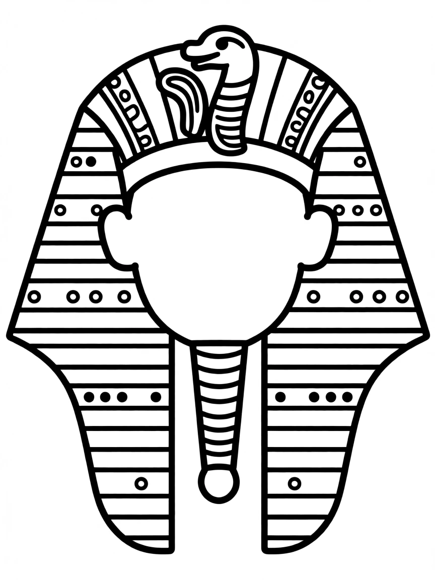 A cute drawing of an ancient Egyptian pharaoh's crown for coloring.