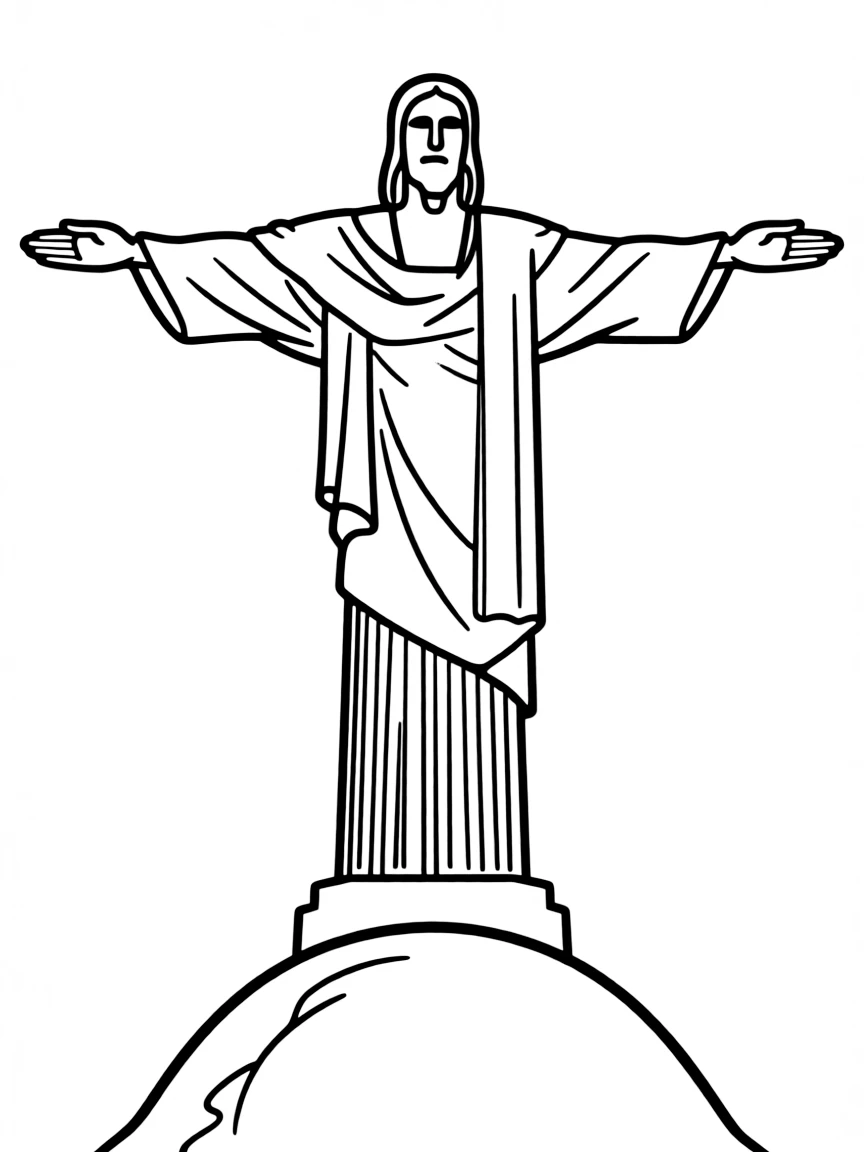 A simple outline of Christ the Redeemer statue in Rio de Janeiro.