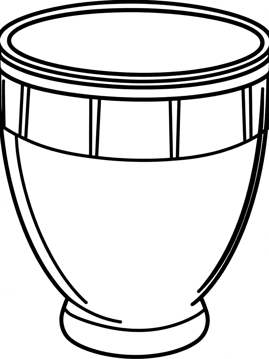 A simple outline of a samba drum for coloring.