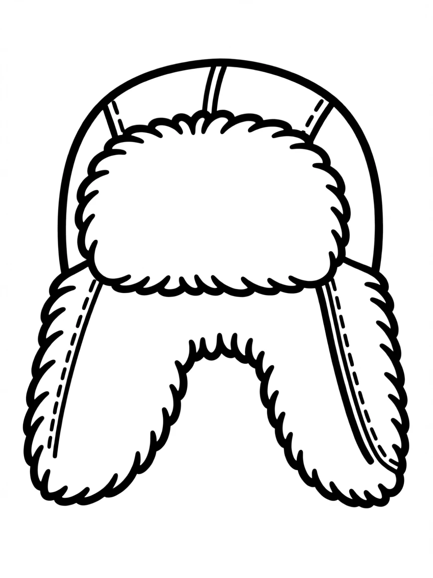 A simple outline of a Russian hat (ushanka) for coloring.