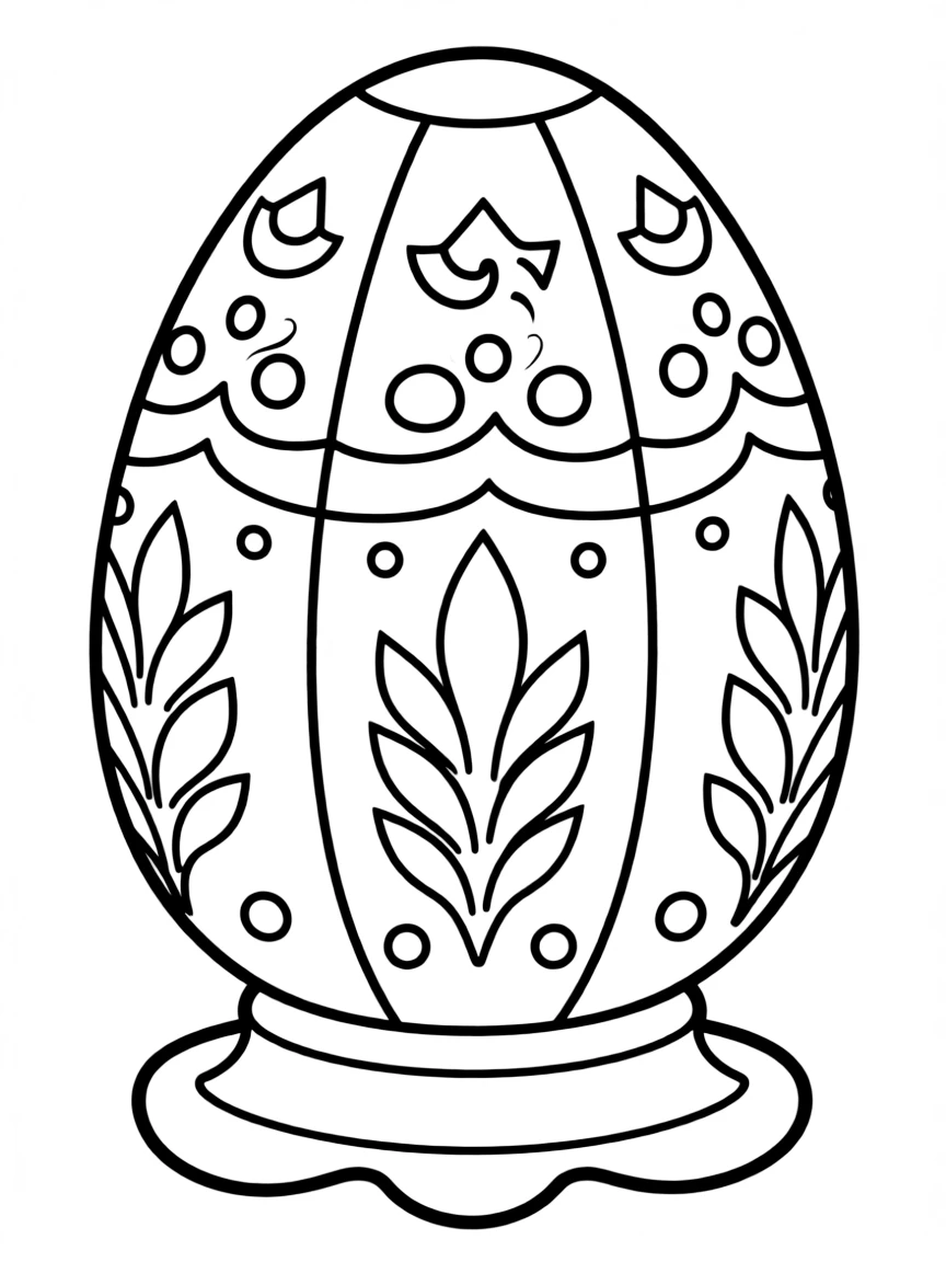 A simple outline of a Faberge egg for coloring.
