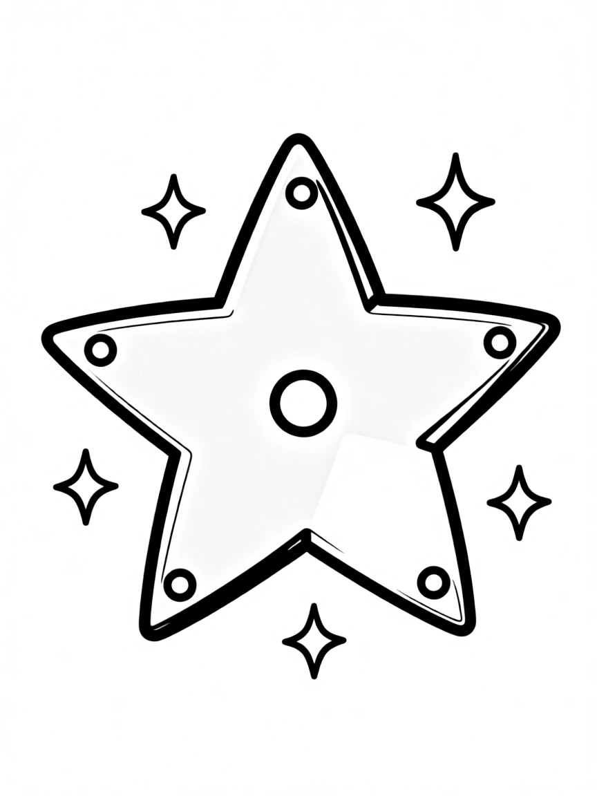 A cute drawing of a ninja star for coloring.