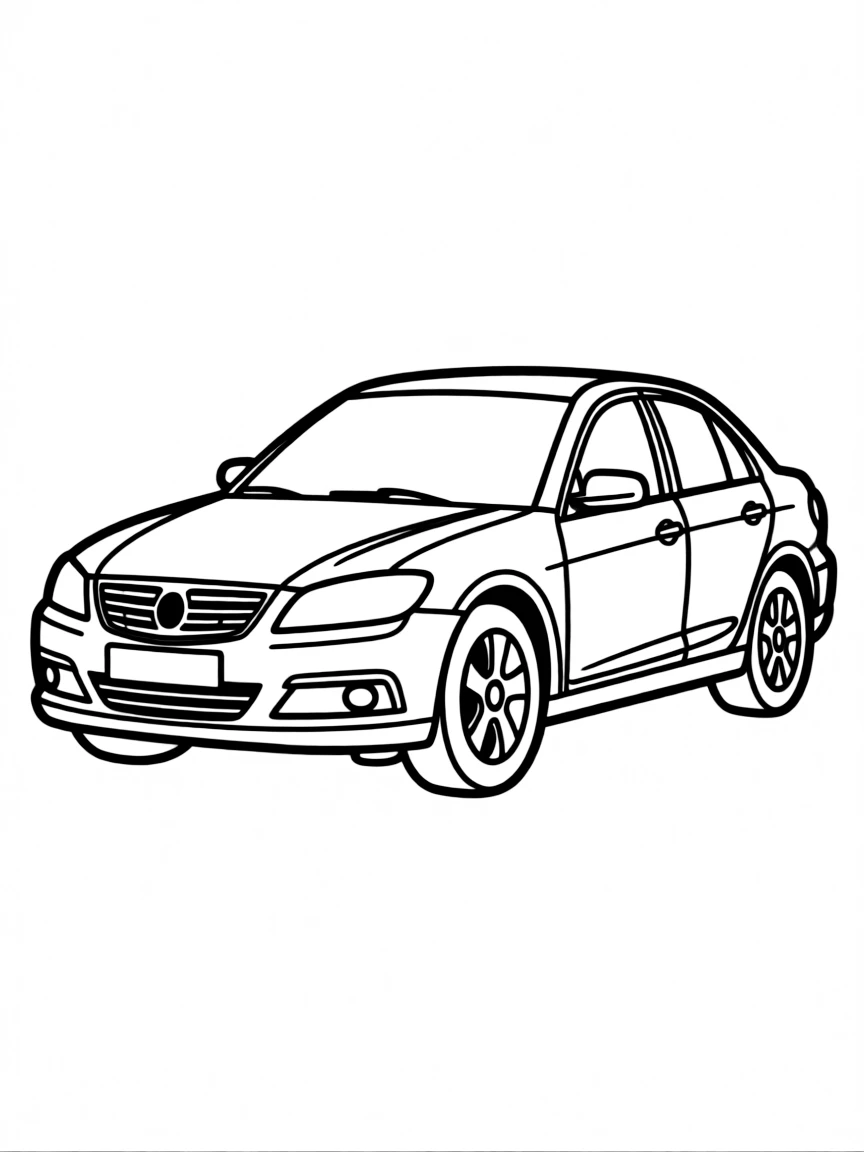 A simple outline of a German car for coloring.