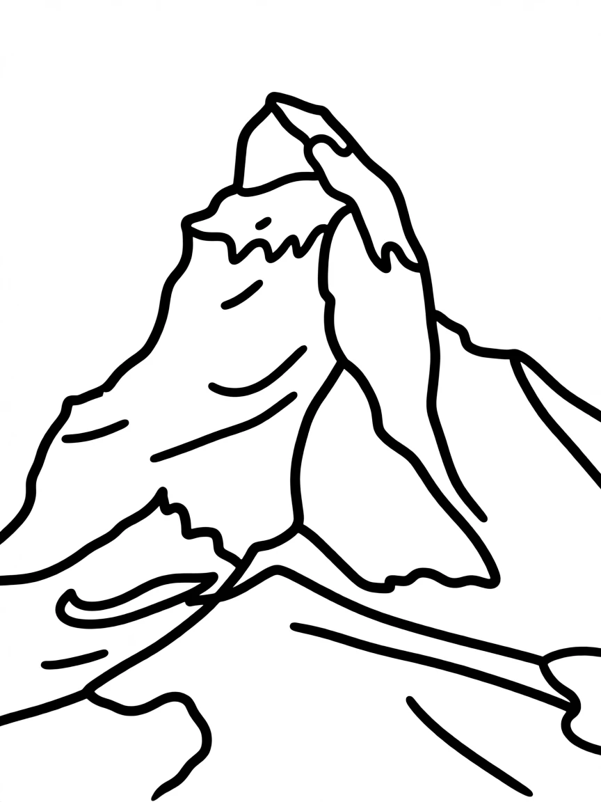 A simple outline of the Matterhorn in Switzerland.