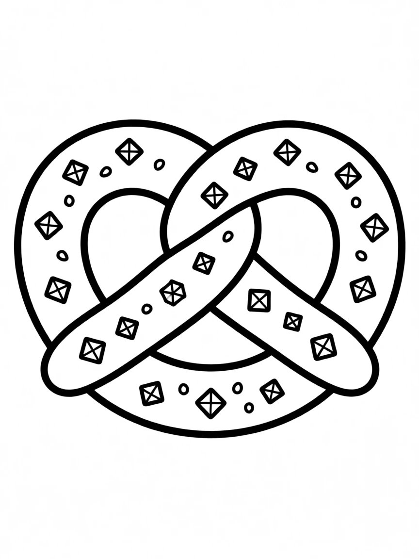 A simplified drawing of a delicious pretzel.