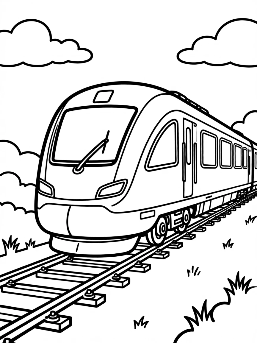 A cute drawing of a fast German train.