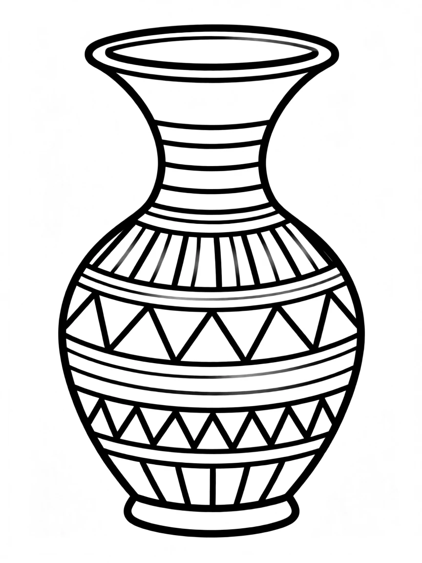A simple outline of an Egyptian vase.