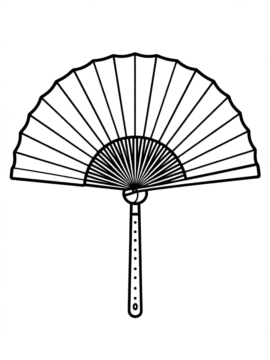 A simplified drawing of a traditional Spanish fan.