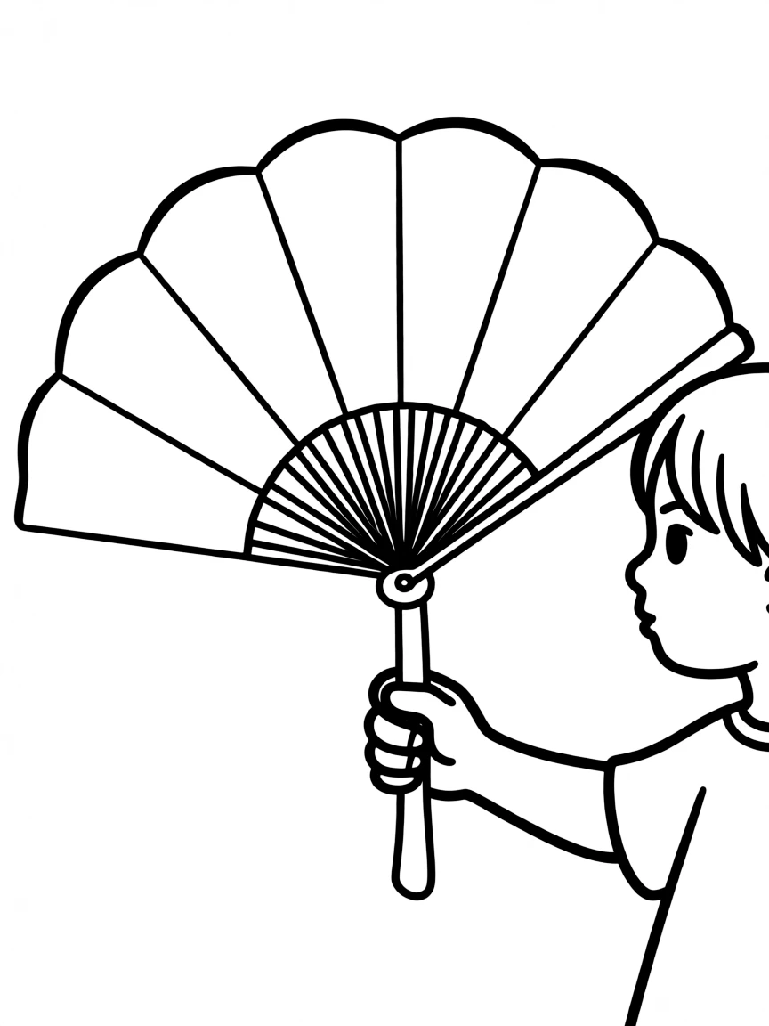 A simplified drawing of a Chinese fan opening.